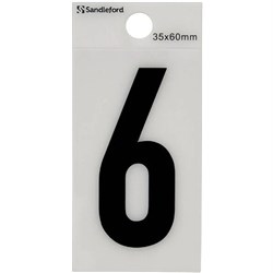 SANDLEFORD SELF ADHESIVE NUMBER H60mm - No.6